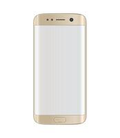 Smart phone with edge display design. Gold platinum color with blank white display. vector