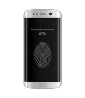 Edge smart phone with fingerprint privacy security access. illustration. vector