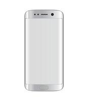 Smart phone with edge display design. Silver color with blank white display. vector