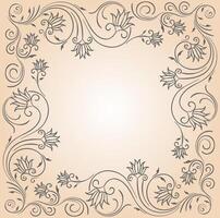 hand drawn floral ornament frame vector