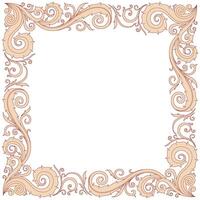 Floral ornament frame in red and cream with copy space vector