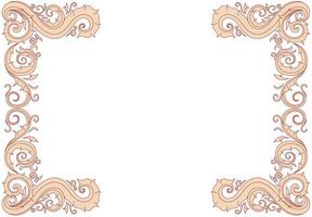ornament frame in red and cream with copy space vector