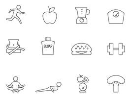 Healthy life icon in thin outlines. illustration. vector