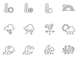 More weather icon series in thin outlines. illustration. vector