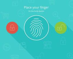 Smart phone fingerprint security access. Technology illustration. vector