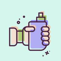 Icon Vaping. related to Vape symbol. MBE style. design editable vector
