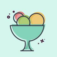 Icon Ice Cream. related to Restaurant symbol. MBE style. design editable vector