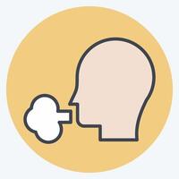 Icon Smoke 2. related to Vape symbol. color mate style. design editable vector