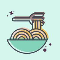 Icon Spagheti. related to Restaurant symbol. MBE style. design editable vector