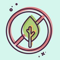 Icon No Tabacco. related to Vape symbol. MBE style. design editable vector