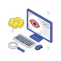 Software Performance Testing isometric Colored illustration vector