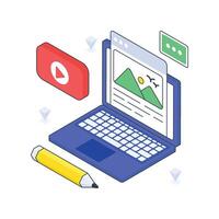 Web Article isometric Colored illustration vector