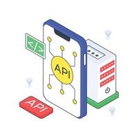 Api isometric Colored illustration vector