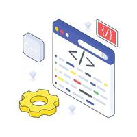 Web Development isometric Colored illustration vector
