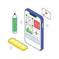 Ux Design User Experience isometric Colored illustration vector