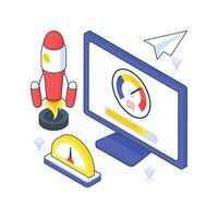 Speed Optimization isometric Colored illustration vector