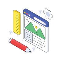 Web Design isometric Colored illustration vector