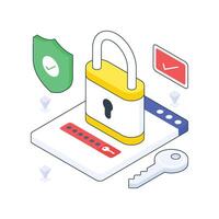 Web Security isometric Colored illustration vector