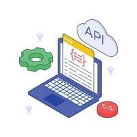 Web Api isometric Colored illustration vector