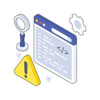 Software Testing isometric Colored illustration vector