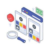 Ab Testing isometric Colored illustration vector