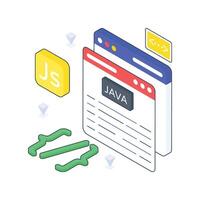 JavaScript isometric Colored illustration vector