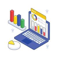 Web Analysis isometric Colored illustration vector