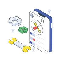 Web Management isometric Colored illustration vector