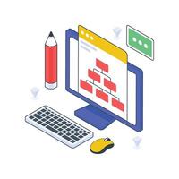 Web Structure isometric Colored illustration vector