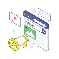 Web Marketing isometric Colored illustration vector