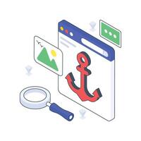 Anchor Website isometric Colored illustration vector