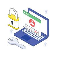 Web Access isometric Colored illustration vector