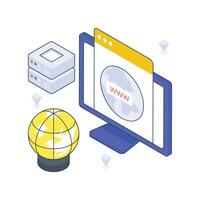 Web Browser isometric Colored illustration vector