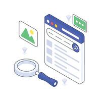 Web Search isometric Colored illustration vector