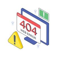 Web Error isometric Colored illustration vector