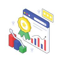 Web Ranking isometric Colored illustration vector