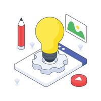 Creative Web isometric Colored illustration vector