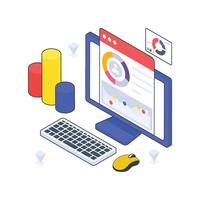 Web Traffic isometric Colored illustration vector