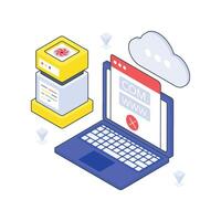 Web Hosting isometric Colored illustration vector