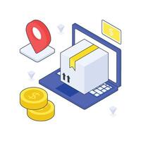 Delivery Payment isometric Colored vector