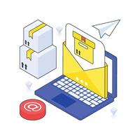 Logistic Mail isometric Colored illustration vector