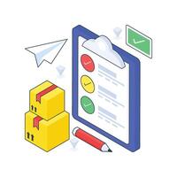 Delivery Checklist isometric Colored illustration vector