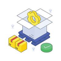 Order Processing isometric Colored illustration vector