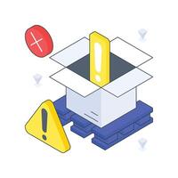 Empty Parcel Empty Package isometric Colored illustration vector