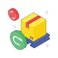 Package Return isometric Colored illustration vector
