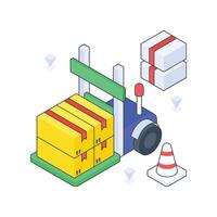Packages Lifting isometric Colored illustration vector