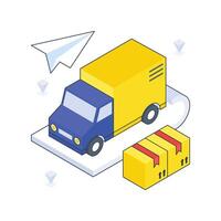 Dispatch Order isometric Colored illustration vector