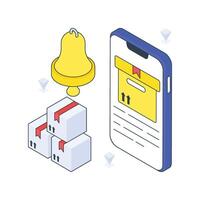 Delivery Notification isometric Colored illustration vector