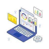 Web Traffic isometric Colored vector