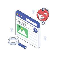 Web Search isometric Colored vector